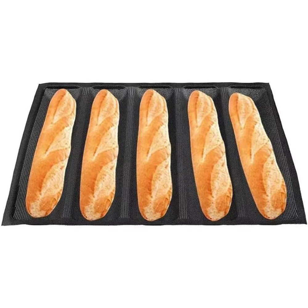 FACAIIO Perforated Hot Dog Bun Pan Even Baking, Breathable Perforated Design, Carbon Steel Bread, 46 cm