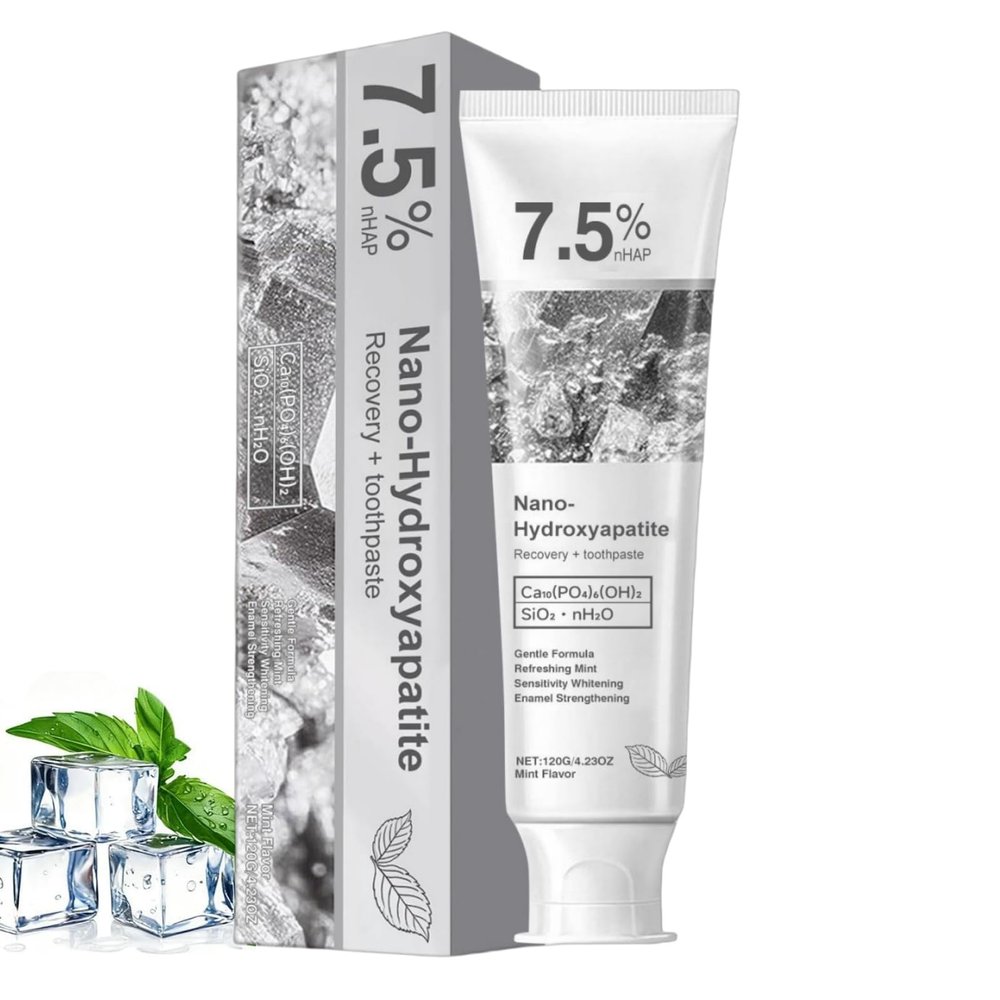 7.5% Nano-Hydroxyapatite Toothpaste, Remineralizing Whitening Tooth Paste, Enamel Protection, Natural, Gentle Mint, Fresh Breath, Strengthening & Protecting Tooth Enamel (1)