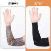 2 Pairs Tattoo Cover Up Sleeve, Forearm Sleeves for Women, Forearm Compression Protective Sleeve Arm Sleeves for Men Women (Black, Nude) view 4