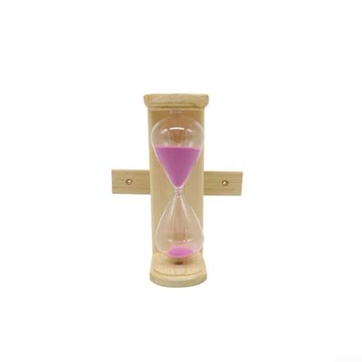ComfyHarbor Wooden Sauna Hourglass Timer 15-Minute Sand Clock For Steam Room Bath Relaxation Heat-Resistant Design Rose Pink Compact Size For Home Or Commercial Use