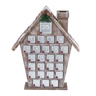 SHYYOULQE Holiday Seasonal Advents Calendar Houses Holiday Wood Advents Houses Calendar Christmas Countdowns with Decoration Christmas Countdowns Houses