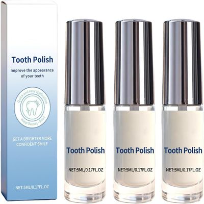 Tooth Polish, Tooth Paint, Natural Teeth Whitening Paint, Portable Gentle Teeth Whitening Kit, Safe Formula & Long-Lasting Results, Regain Confident Smile (3Pcs)