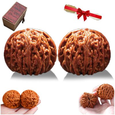 2026 New Wenwan Walnuts, 2026 Chinese Walnuts Fidget with Box and Brush, for Stress Relief, 2PCS Chinese Handmade Wenwan Walnutss Set for Office Home (1.53-1.57in/39-40mm)