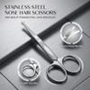 Weilin Nose Hair Scissors, Stainless Steel Nose Scissors for Men Women, Rounded Scissor Trimming Facial Eyebrow Ear Hair (Silver) view 3