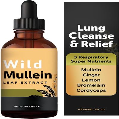 Wild Mullein Drops,Mullein Leaf Extract for Lungs,Lung Cleanse Support Drops,for Men & Women