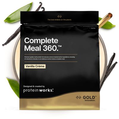 Protein Works | Complete Meal 360 - GOLD Innovation, Premium Meal Replacement Shake, High Protein, 165 Health Benefits, 24 Vitamins & Minerals, Omega 3, Vanilla Crme, 20 Meals, 2kg
