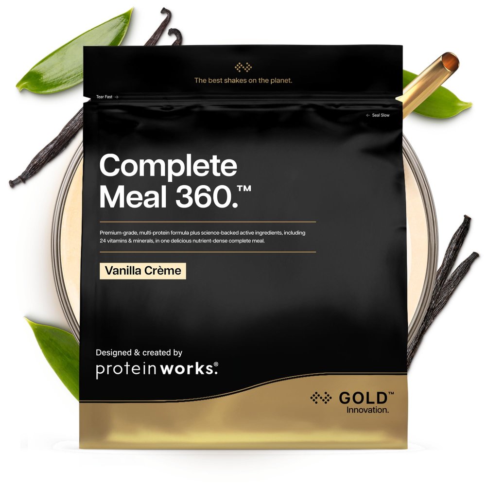 Protein Works | Complete Meal 360 - GOLD Innovation, Premium Meal Replacement Shake, High Protein, 165 Health Benefits, 24 Vitamins & Minerals, Omega 3, Vanilla Crme, 20 Meals, 2kg