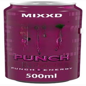 Mixxd Punch Carbonated Energy Drink With A Refreshing Punch Taste 500ml (Pack of 24) "Energize Mind and Body," "Fuel Your Passion," and "Find Your Power"