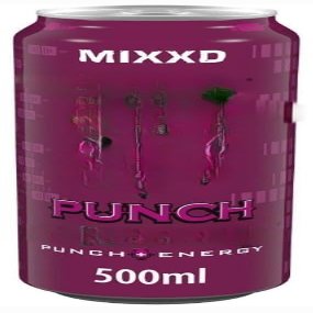 Mixxd Punch Carbonated Energy Drink With A Refreshing Punch Taste 500ml (Pack of 24) "Energize Mind and Body," "Fuel Your Passion," and "Find Your Power"