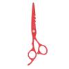 6 Inch Stainless Steel Beard Trimming Scissors, Barber Hair Cutting Shears with Precision Blades, Ergonomic Handle for Home Salon Use, Adjustable Tension Screw for Mustache and Hai (Red) view 3