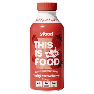 yfood Fruity - ready to drink meal with 27 g protein, vitamins and minerals - perfect for stressful days - 6 x 500 ml (Fruity Strawberry)