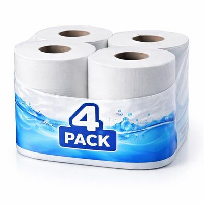 Quilted Toilet Roll, White 2-Ply, Pack of 4, 210 Sheets