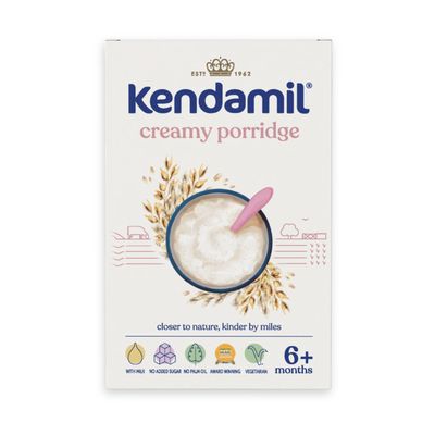Kendamil Creamy Oat Baby Porridge (6+ Months) Baby Weaning Porridge Easy Just Add Water Cereal, No Added Sugar, Vegetarian Friendly 7x150g (approx. 50 Servings)