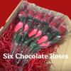 6 Chocolate Red Rose Bouquet Valentines Day Gift for Her | Romantic Chocolate Roses Arrangement | Unique Flowers & Chocolates Present for Girlfriend Wife Mum | Valentines I Love You Gift Idea UK view 2