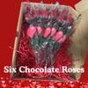 6 Chocolate Red Rose Bouquet Valentines Day Gift for Her | Romantic Chocolate Roses Arrangement | Unique Flowers & Chocolates Present for Girlfriend Wife Mum | Valentines I Love You Gift Idea UK view 4
