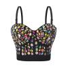 2026 Women Performance Clothing Hand Stitched Night Club Rhinestone Sequin Corset Top, black, XXL view 1