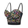 2026 Women Performance Clothing Hand Stitched Night Club Rhinestone Sequin Corset Top, black, XXL view 2