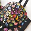 2026 Women Performance Clothing Hand Stitched Night Club Rhinestone Sequin Corset Top, black, XXL view 3