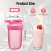 Alaoo Protein Shaker Bottle, Shaker Protein Shakes Plastic with Metal Stirring Ball, Leak Proof Flip Flop Lid Shake Bottle for Fitness Sports Gym for Men and Women, 400ml, Pink view 2