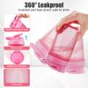 Alaoo Protein Shaker Bottle, Shaker Protein Shakes Plastic with Metal Stirring Ball, Leak Proof Flip Flop Lid Shake Bottle for Fitness Sports Gym for Men and Women, 400ml, Pink view 3