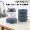 2026 New Comfort Grip Soap Dispensing Kitchen Scrub with 4 Cleaning Balls, Automatic Liquid Pot Brush with Soap Dispenser, Replaceable Cleaning Brush (1PC) view 4