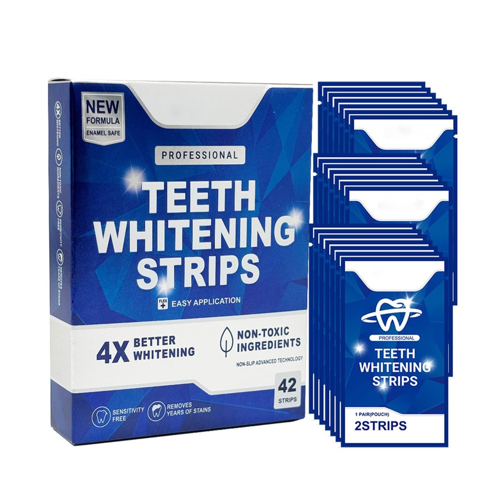 Bettinay Teeth Whitening Strips, White Strips Kit for Gentle Effective Removing Coffee, Wine, Smoke Stains, Safe for Sensitive Teeth