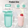 Alaoo Protein Shaker Bottle, Shaker Protein Shakes Plastic with Metal Stirring Ball, Leak Proof Flip Flop Lid Shake Bottle for Fitness Sports Gym for Men and Women, 400ml, Green view 2