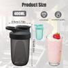 Alaoo Protein Shaker Bottle, Shaker Protein Shakes Plastic with Metal Stirring Ball, Leak Proof Flip Flop Lid Shake Bottle for Fitness Sports Gym for Men and Women, 400ml, Black view 2