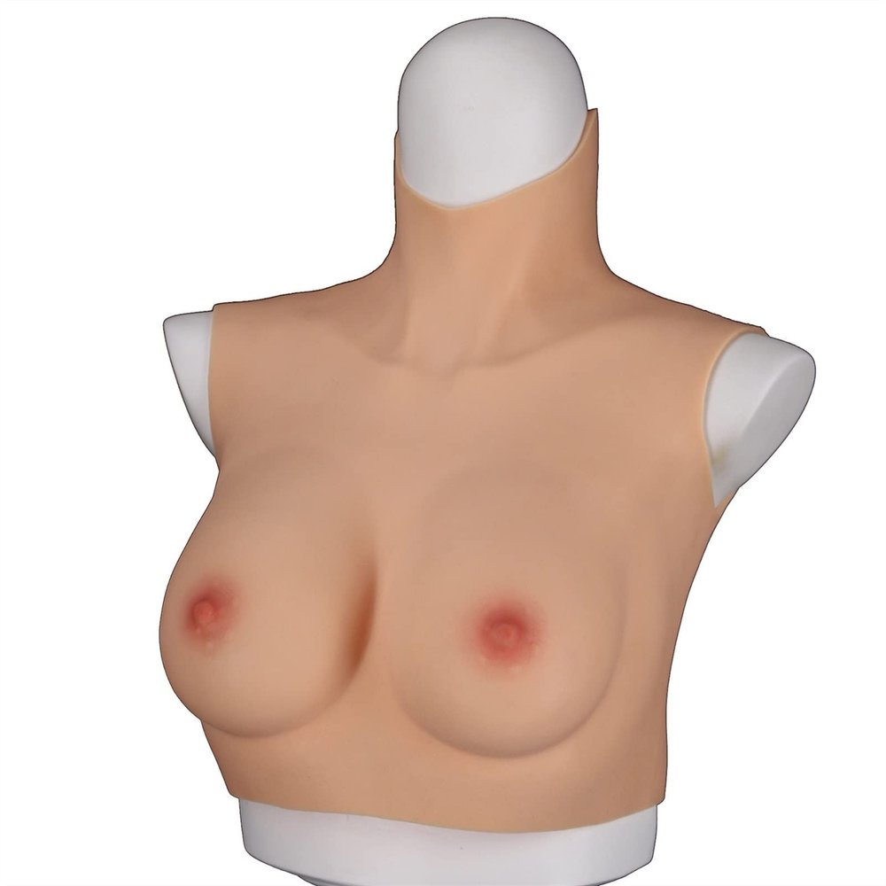 MYUYEE Half Length Silicone Breast Forms Boobs Enhancers Cotton Filler Suitable For Mastectomy Prosthesis Halloween Transgender Christmas Cross-Dresser Weddi(White Skin-A Cup)
