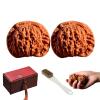 Chinese Walnuts Fidget Stress Relief Hand Exercise Balls, 2Pcs Wenwan Natural Walnut Set with Gift Box Brush, Relaxing Palm Rotation Toy for Focus Decompression Desk Play, 41-42mm(#a) view 1