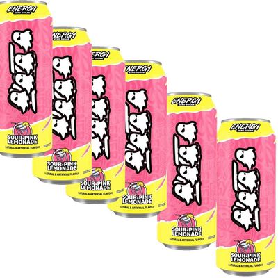 Halloween Energy Sour Pink Lemonade Energy Drink 500ml Zero Sugar, Refreshing Pink Lemonade Flavour | Boost Your Energy & Stay Hydrated - Gst (12 x Can)