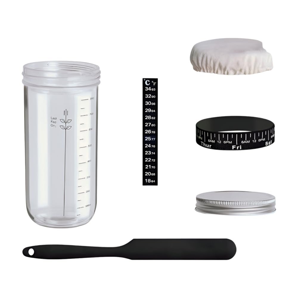 Jaywool Sourdough Kit, Sourdough Bread Glass Jars Airtight Jars 1000ml