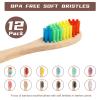 12 Pack Bamboo Toothbrushes for Kids, BPA Free Soft Bristles Toothbrushes, Biodegradable Wooden Handle, Eco-Friendly, Natural Wood Toothbrush for Children view 3
