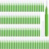 100PCS Interdental Brushes Green, Soft Dental Brushes and Mini Toothpicks in Between Oral Hygiene Cleaning Tool, for Home and Travel, 0.6mm - Green view 1