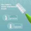 100PCS Interdental Brushes Green, Soft Dental Brushes and Mini Toothpicks in Between Oral Hygiene Cleaning Tool, for Home and Travel, 0.6mm - Green view 3