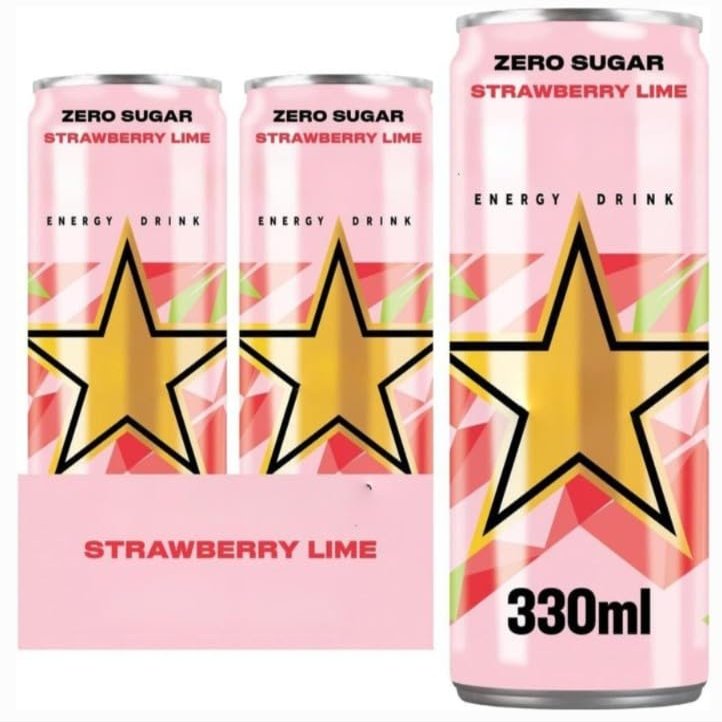 Energy Drink Strawberry and Lime 330ml (Pack of 12) Delicious And Tasty "A symphony of flavors" For All Occasions