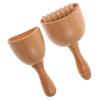 IWOWHERO 2pcs Wooden Handheld Massage Cups with Roller for Muscle and Back Therapy, Portable Body Massager Cups for Trigger Point Relief and Full-Body Muscle Relaxation view 1