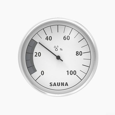 Feeshoppher Mechanical Sauna Hygrometer for Accurate Humidity Control, High Temperature Resistant Aluminum Frame with Glass Mirror, Wall Mounted Design, Large Easy to Read for