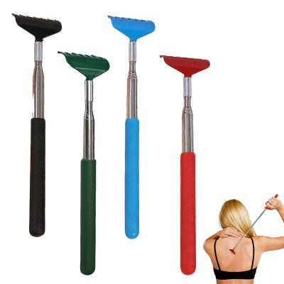 4Pcs Extendable Back Scratchers, Portable Itch Relief Massager with Telescopic Handle, Rake Head Scratching Tool for Head, Back, Leg and Other Tickling Massage - 19.5-67cm Back Scratcher Telescopic