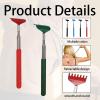 4Pcs Extendable Back Scratchers, Portable Itch Relief Massager with Telescopic Handle, Rake Head Scratching Tool for Head, Back, Leg and Other Tickling Massage - 19.5-67cm Back Scratcher Telescopic view 3