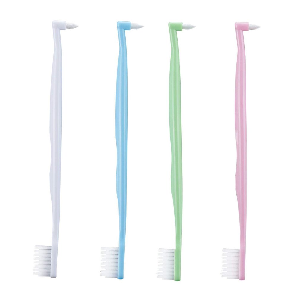 4Pcs Orthodontic Toothbrushes, Single Tufted Tapered Toothbrush for Braces, Soft Double Ended Brace Toothbrush for Braces Detail Cleaning(Multicolor)