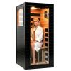 Amocane Mini 1 Person Infrared Sauna, Far Infrared Sauna Spa with Remote Control, Okoume Wood Dry Sauna with Carbon Heaters, Corner Saunas with Glass Door for Home & Gym & Apartment 75 x 85 x 160cm view 1