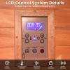 Amocane Mini 1 Person Infrared Sauna, Far Infrared Sauna Spa with Remote Control, Okoume Wood Dry Sauna with Carbon Heaters, Corner Saunas with Glass Door for Home & Gym & Apartment 75 x 85 x 160cm view 3