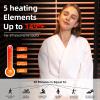 Amocane Mini 1 Person Infrared Sauna, Far Infrared Sauna Spa with Remote Control, Okoume Wood Dry Sauna with Carbon Heaters, Corner Saunas with Glass Door for Home & Gym & Apartment 75 x 85 x 160cm view 4
