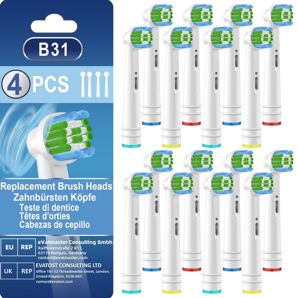 16 Pack Replacement Toothbrush Heads Compatible with Oral B Braun, Professional Electric Brush Heads for Vitality Pro Smart Genius Series, Gentle Care for Gums, White