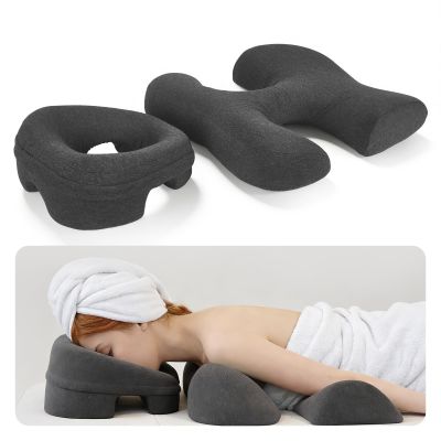 Massage Breast Pillow and Face Down Pillow Set, Memory Foam Face Cradle for Sleeping with Non-Slip Bottom, Breast Support Pillow Bolster Head Cushion Chest Cushion for SPA Home Beauty Salon Bedroom