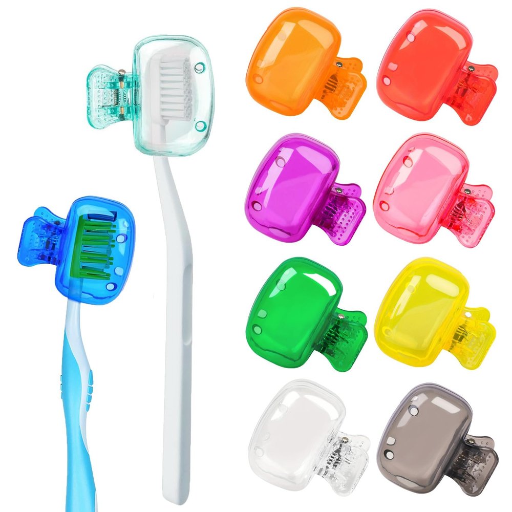 10Pcs Toothbrush Covers, Portable Durable Toothbrush Cover Clip for Manual & Electric Toothbrushes, Ideal for Home, Travel, Bathroom, School & Camping