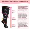 4 Pairs Plus Size Compression Socks for Women & Men, 2030 mmHg Wide Calf Knee High Socks, Flight & Travel Support, Best for Circulation, Running, Nursing, Athletic Use view 4