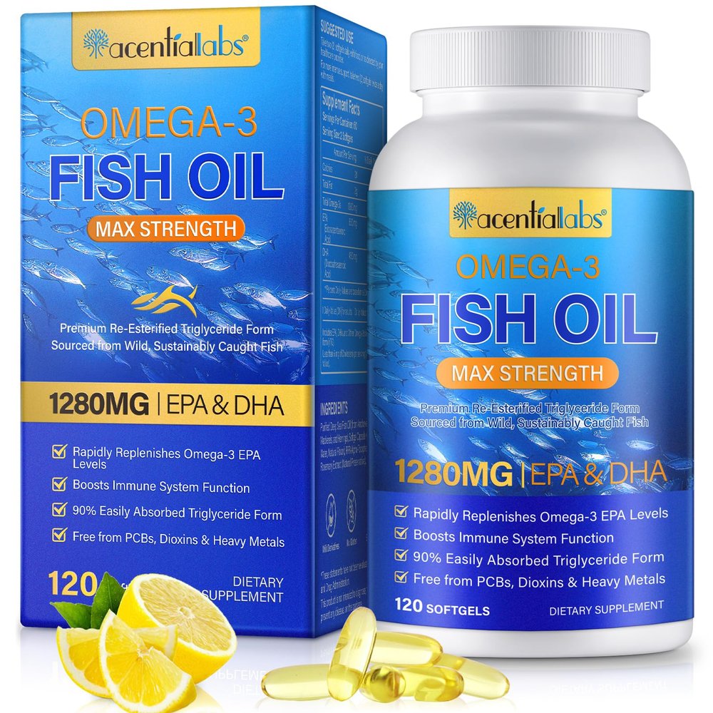 Omega 3 Fish Oil Capsules, High Purity Fish Oil Supplement, 120 Capsules, Clean Formula, Tested for Heavy Metals