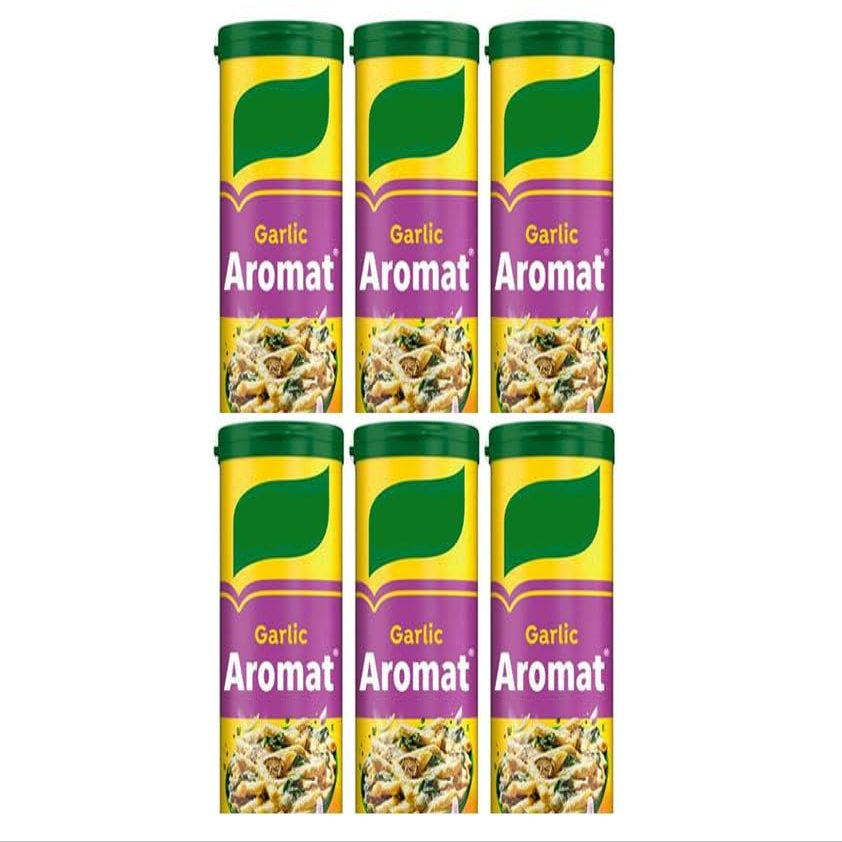 Aromat Garlic All Purpose Savoury Seasoning, 90g, Suitable for Vegetarians and Vegans,Pack Of 6